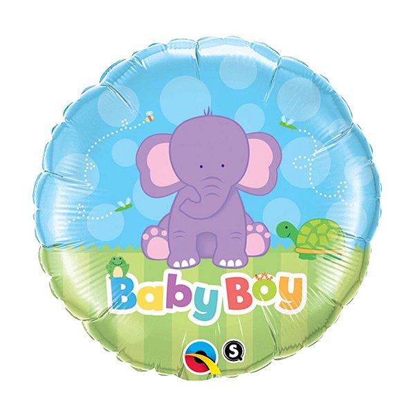 Balão de Festa Microfoil 18" 45cm - Redondo Elefante - 01 Unidade - Qualatex - Rizzo Balões