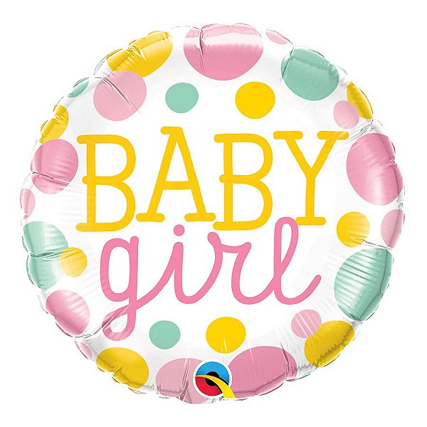 Balão de Festa Microfoil 18" 45cm - Baby Girl - 01 Unidade - Qualatex - Rizzo Balões