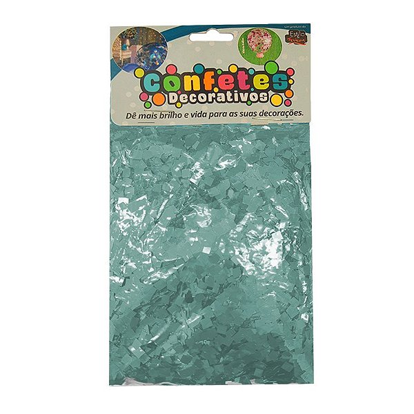 Confete Mini Picadinho 25g - Azul Claro Dupla Face - Rizzo Balões