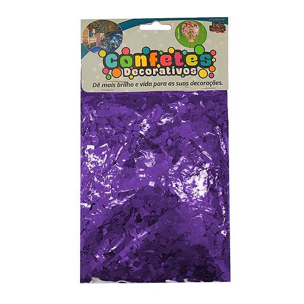 Confete Mini Picadinho Metalizado 25g - Roxo Dupla Face - Rizzo Balões