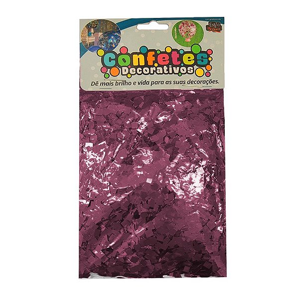 Confete Mini Picadinho Metalizado 25g - Lavanda Dupla Face - Rizzo Balões