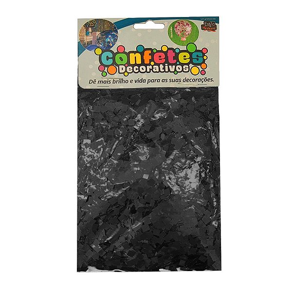 Confete Mini Picadinho 25g - Preto Dupla Face - Rizzo Balões