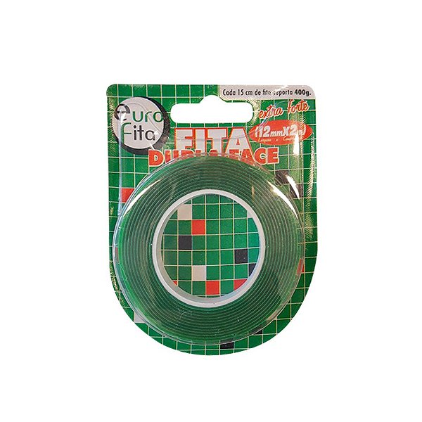 Fita Dupla Face Extra Forte - 12mm x 2m - 01 Unidade - Rizzo Balões