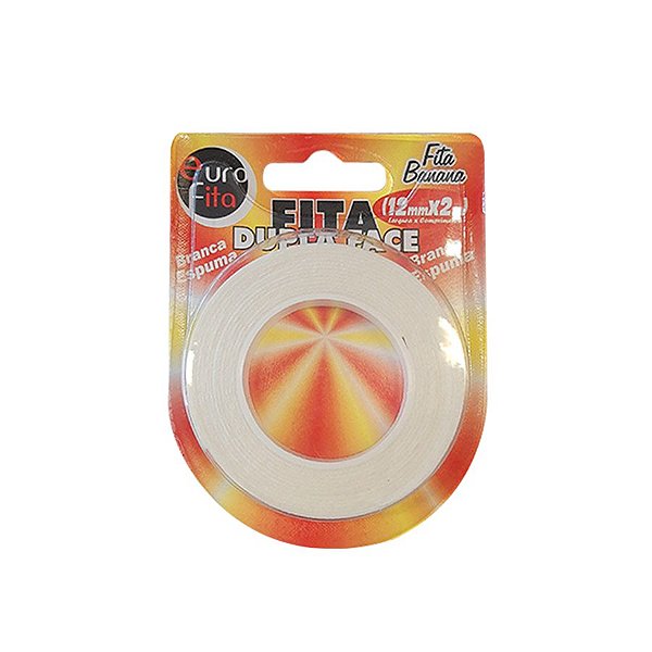 Fita Dupla Face Branca Espuma - 12mm x 2m - 01 Unidade - Rizzo Balões