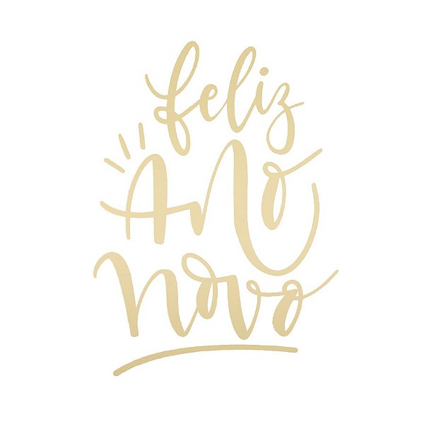 Transfer Para Balão Lettering Dourado - Feliz Ano Novo - 01 Unidade - Cromus Balloons - Rizzo Balões