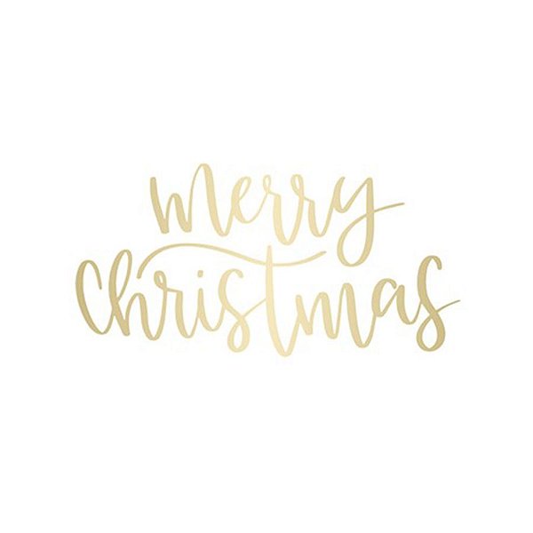 Transfer Para Balão Lettering Dourado - Merry Christmas - 01 Unidade - Cromus Balloons - Rizzo Balões