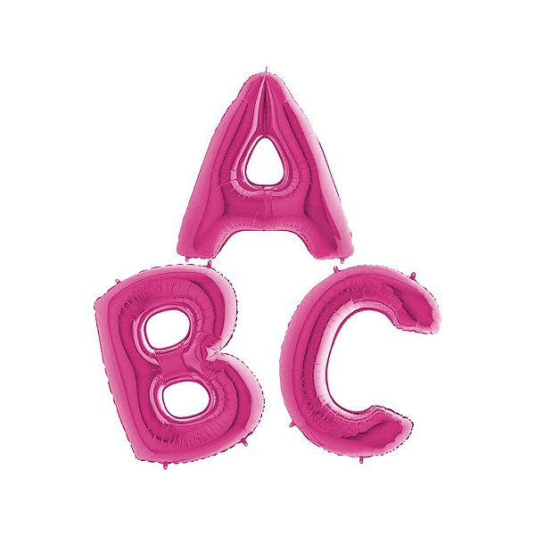 Balão de Festa 40" 102cm - Letra Rosa - 01 Unidade - Grabo - Rizzo Balões