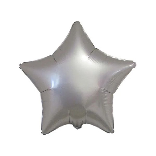 Balão de Festa Metalizado 20" 50cm - Estrela Cromado Platinum - 01 Unidade - Flexmetal - Rizzo Balões