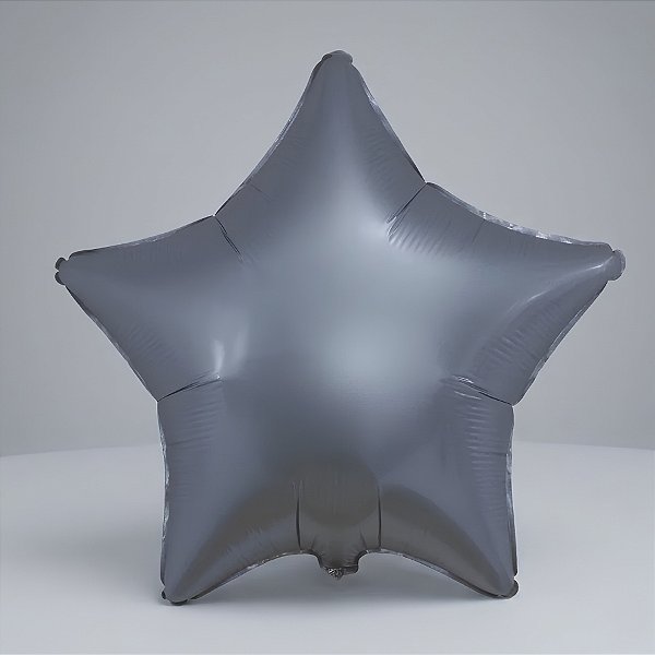 Balão de Festa Metalizado 20" 50cm - Estrela Cromado Azul Steel - 01 Unidade - Flexmetal - Rizzo Balões