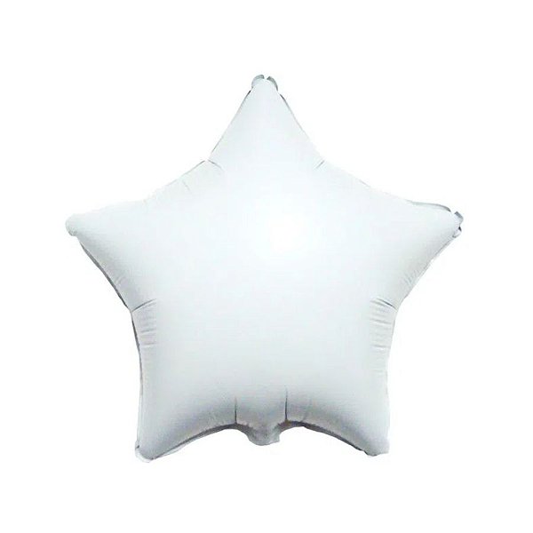 Balão de Festa Metalizado 20" 50cm - Estrela Branco - 01 Unidade - Flexmetal - Rizzo Balões