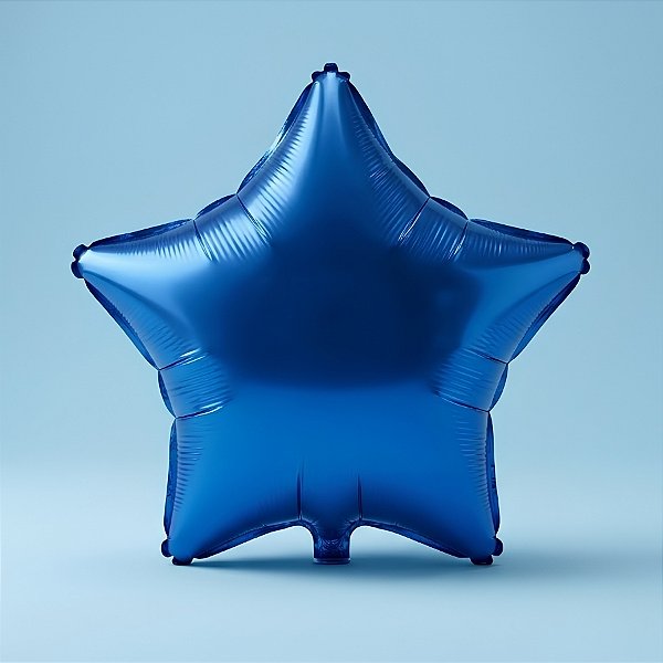 Balão de Festa Metalizado 20" 50cm - Estrela Azul - 01 Unidade - Flexmetal - Rizzo Balões