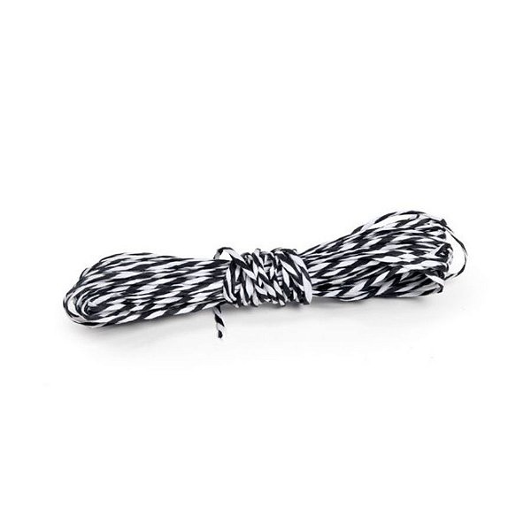 Fio Decorativo Torcido 5 mts Branco e Preto Cromus Rizzo Confeitaria