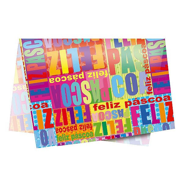 Papel de Seda - 49x69cm - Páscoa Feliz - 10 folhas - Rizzo Embalagens