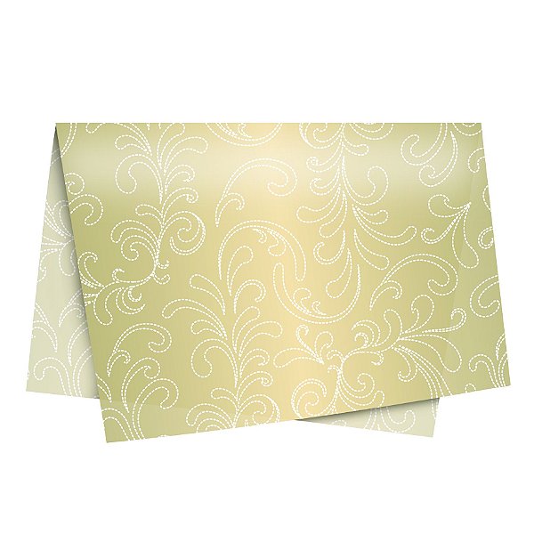 Papel de Seda - 49x69cm - Responto Ouro - 10 folhas - Rizzo Embalagens