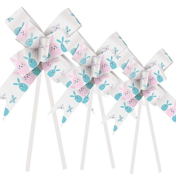 Laço Fácil Cores de Páscoa Branco - 10 unidades - Cromus Páscoa - Rizzo