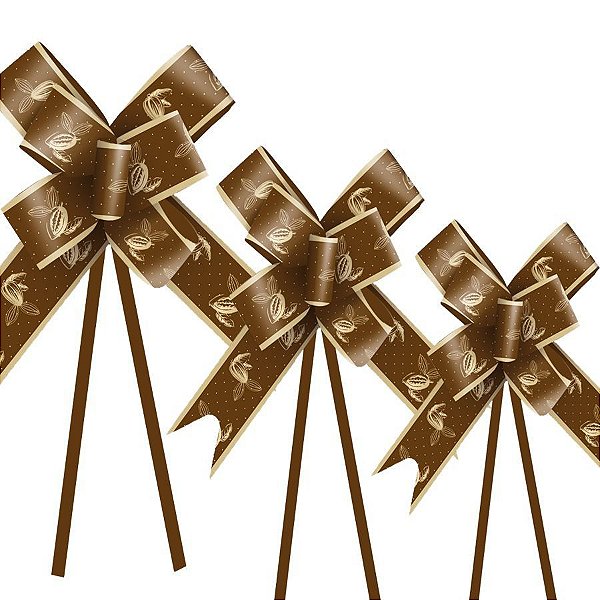 Laço Fácil Cacau Marrom 10 unidades - Cromus Páscoa - Rizzo