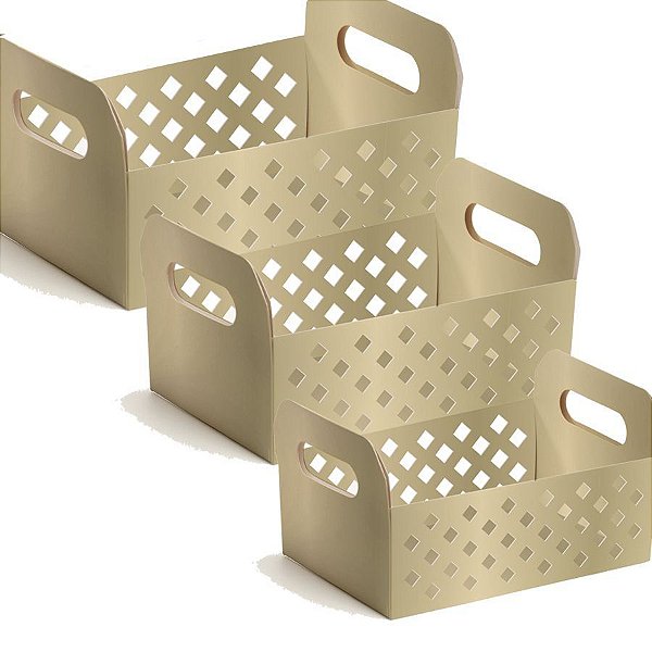 Caixote de Papel Cartão para Box de Luxo - Gold - 01 unidade - Cromus - Rizzo Balões
