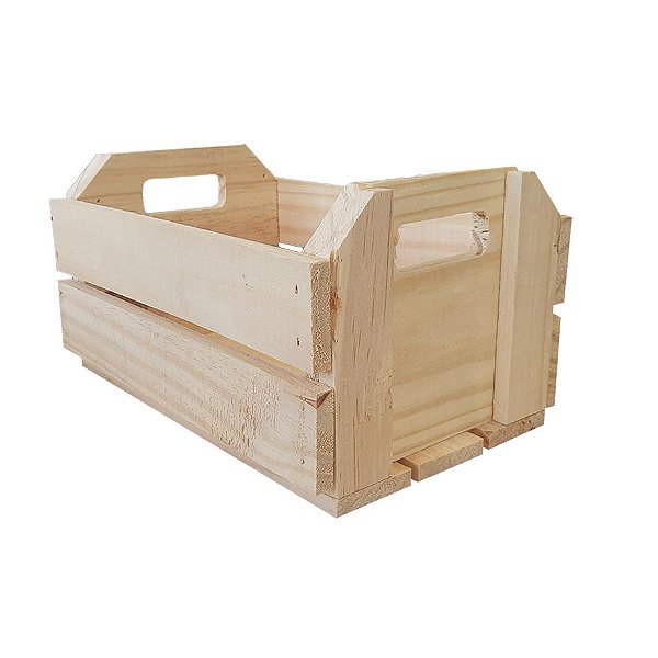 Caixote de Madeira Crú 26x17x14cm - 01 Unidade - Rizzo