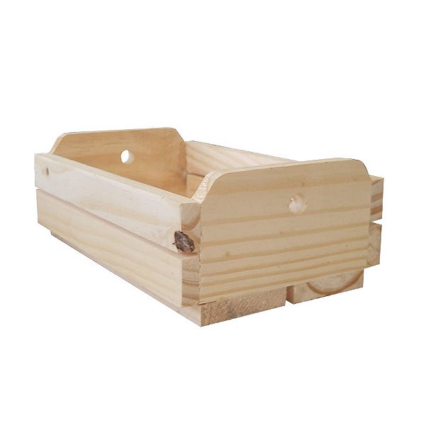 Caixote de Madeira Crú 23,5x15x8,5cm - 01 Unidade - Rizzo