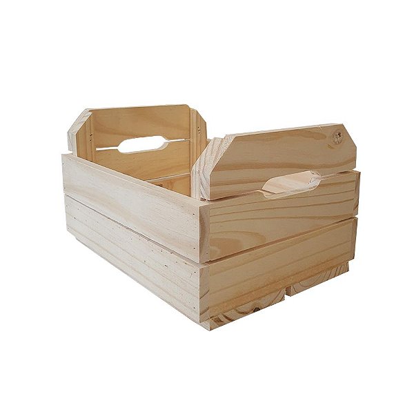 Caixote de Madeira Crú para Box de Luxo 28,5x22,5x17,5cm - 01 Unidade - Rizzo Balões