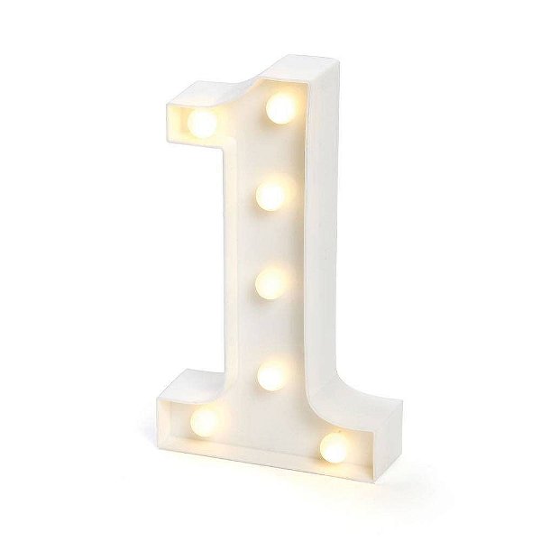 Número LED Decoração Festa - nº 1 - 01 unidade - Rizzo Balões