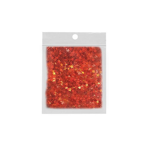 Confete Estrela 10g - Holográfico Vermelho - Rizzo Balões