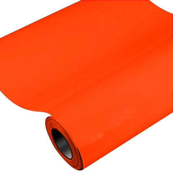Vinil Adesivo 1m x 30cm - Laranja Neon - 01 Unidade - Rizzo Balões