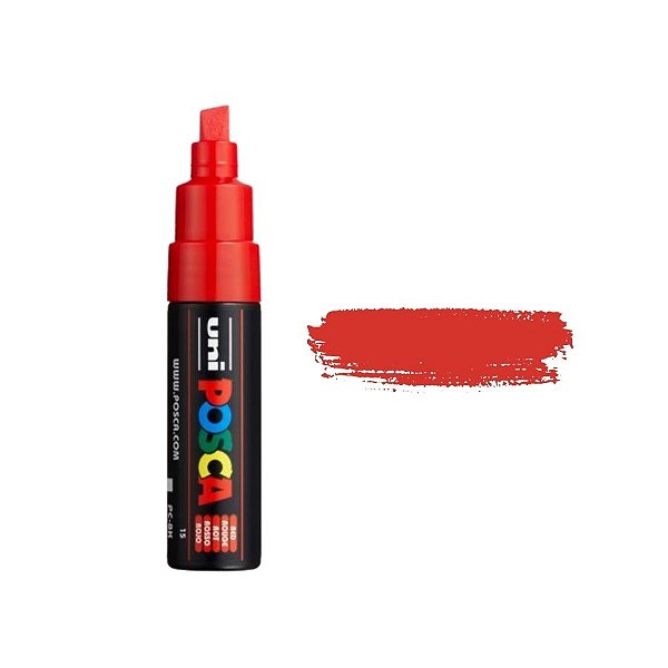 Caneta Posca PC-8K 8.0mm - Vermelho - 1 unidade - Posca - Rizzo