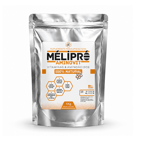 MeliPro AminoVit Suplemento Vitamínico Com Aminoácidos Para Abelhas - 1 Kg
