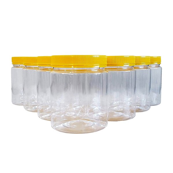 Pote Transparente Com Tampa Rosca/Lacre 700ml / 1kg de Mel - Combo 105 UN