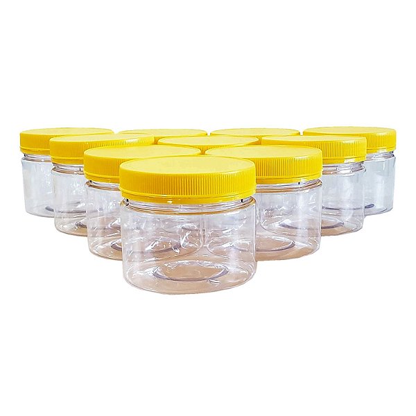 Pote Transparente Com Tampa Rosca/Lacre 350ml / 500g de Mel - Combo 192 UN