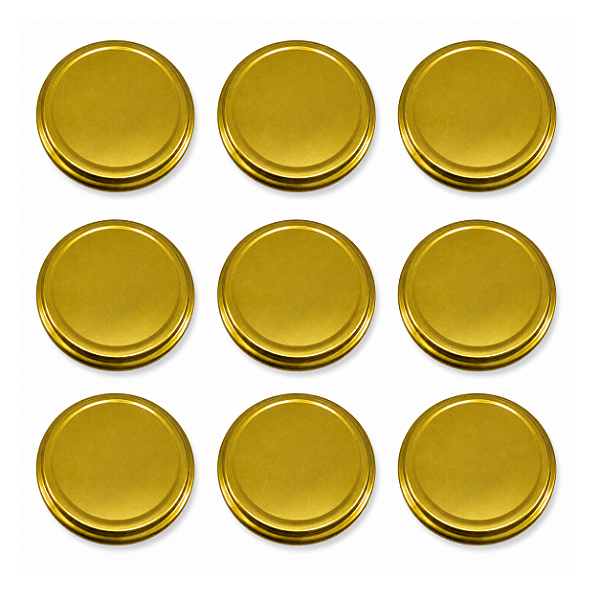 20 Tampas Douradas Rosca 74mm para Pote de Vidro Tipo Conserva – Metálica