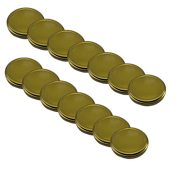 20 Tampas Douradas Rosca 74mm para Pote de Vidro Tipo Conserva – Metálica
