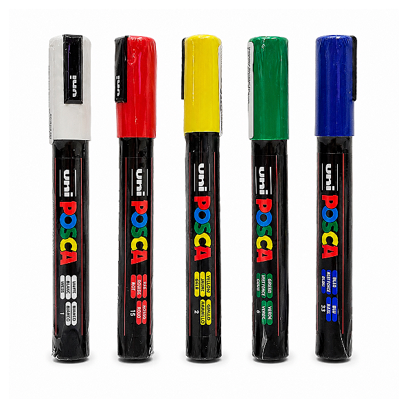 Caneta Posca Para Marcar Abelha Rainha - Combo Com 05 Cores