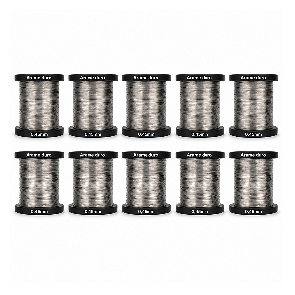 10 Arames Duros de Aço Inox 0,45mm para Quadro de Ninho e Melgueira - 500g Cada