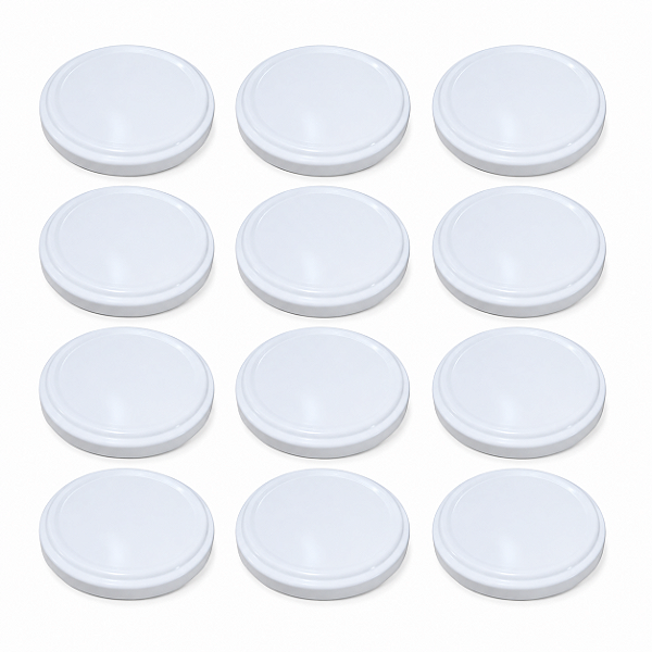 20 Tampas Brancas Rosca 74mm para Pote de Vidro Tipo Conserva – Metálica