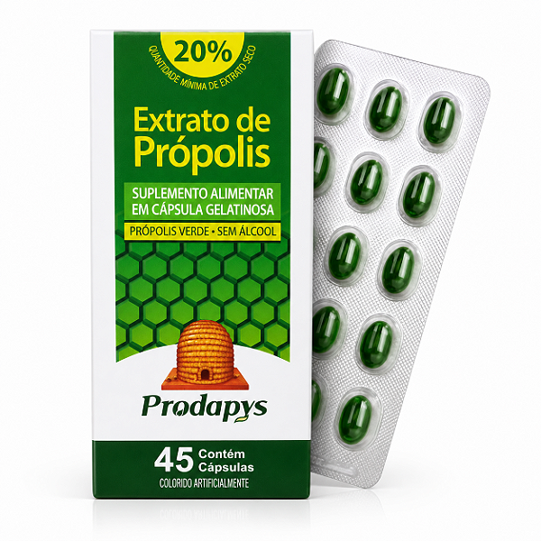Suplemento Alimentar em Cápsula Gelatinosa - Própolis Verde - 45 Cáps