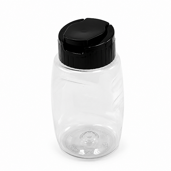 Bisnaga De Plástico 180ml / 250g Invertida Para Embalar Mel - Tampa Preta