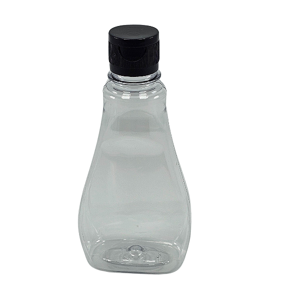 Bisnaga 250ml / 350g Cristal Pet Para Embalar Mel - Tampa Preta