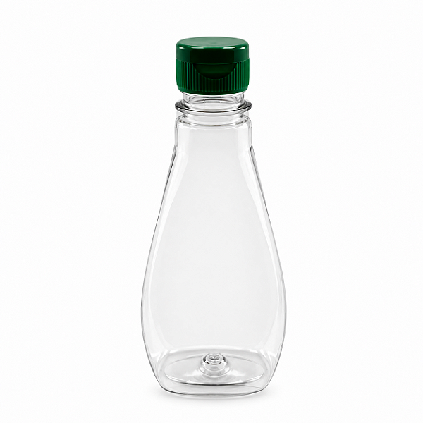 Bisnaga 190ml / 280g Cristal Pet Para Embalar Mel - Tampa Verde