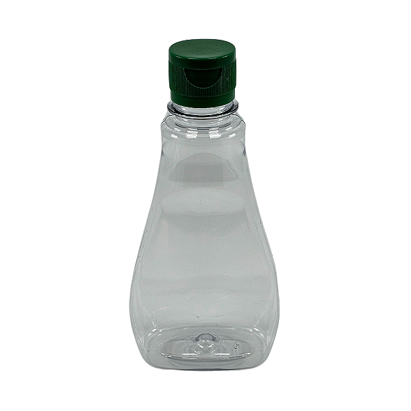 Bisnaga 250ml / 350g Cristal Pet Para Embalar Mel - Tampa  Verde