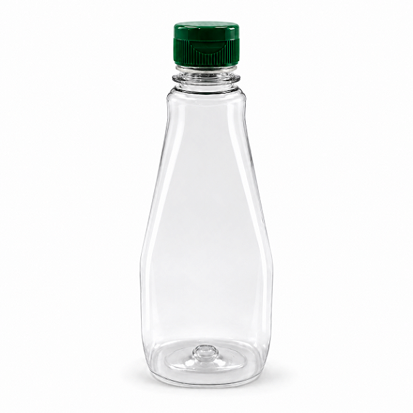 Bisnaga 350ml / 500g Cristal Pet Para Embalar Mel - Tampa Verde