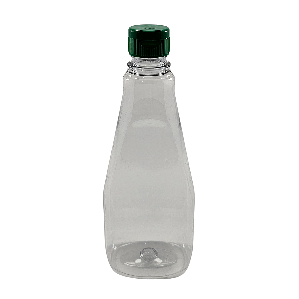 Bisnaga 350ml / 500g Cristal Pet Para Embalar Mel - Tampa Verde