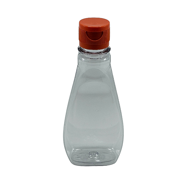 Bisnaga 190ml / 280g Cristal Pet Para Embalar Mel - Tampa Laranja