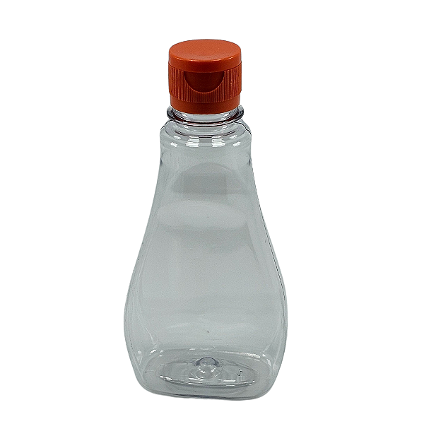 Bisnaga 250ml / 350g Cristal Pet Para Embalar Mel  - Tampa  Laranja