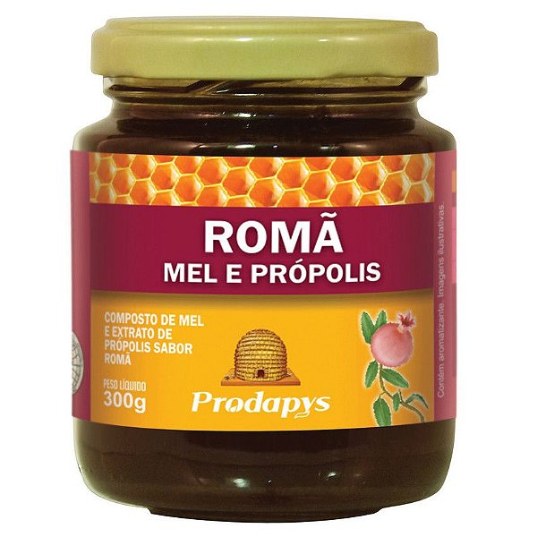 Composto De Mel E Extrato De Própolis Sabor Romã - 300g