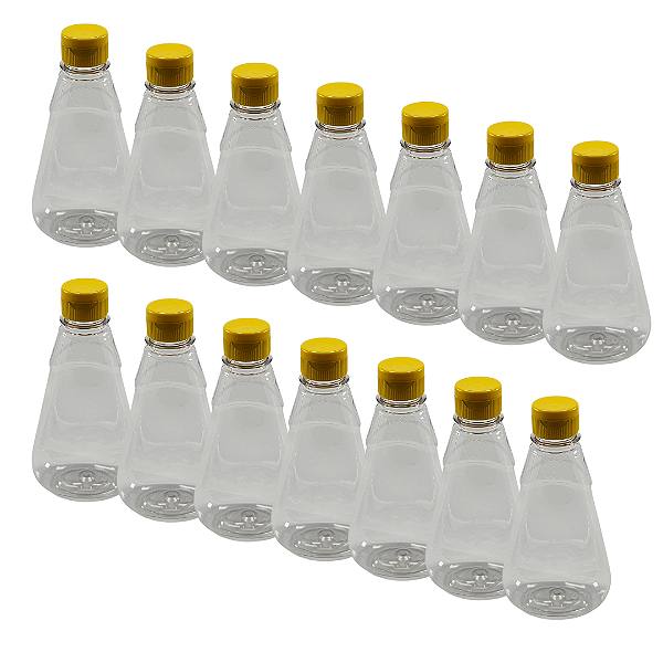 55 Bisnagas 250ml / 350g Transparente Shortneck De Pet Para Embalar Mel