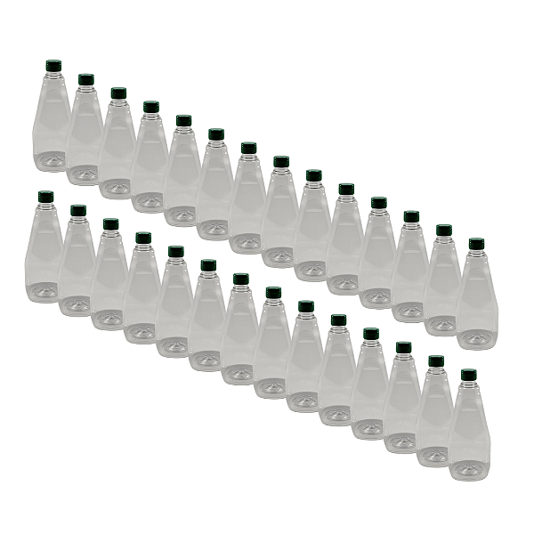 120 Bisnagas 750ml / 1Kg Cristal Pet Para Embalar Mel - Tampa Verde