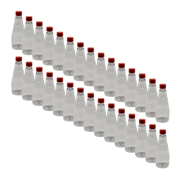 100 Bisnagas 350ml / 500g Cristal Pet Para Embalar Mel - Tampa Laranja