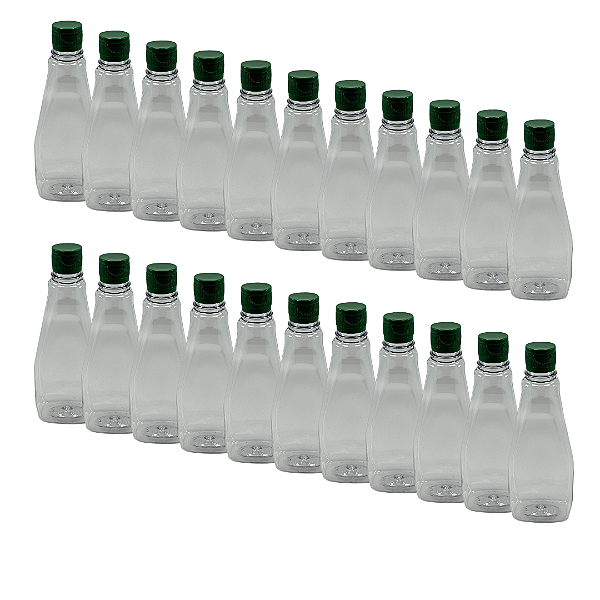 100 Bisnagas 350ml / 500g Cristal Pet Para Embalar Mel - Tampa Verde
